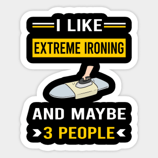 3 People Extreme Ironing Sticker